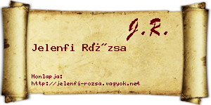 Jelenfi Rózsa névjegykártya